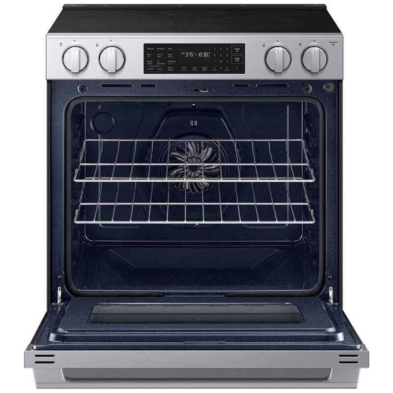 Samsung Bespoke 30 in. 6.3 cu. ft. Smart Air-Fry True European Convection Slide-In Electric Range with Radiant Burners - Stainless Steel, Stainless Steel, hires