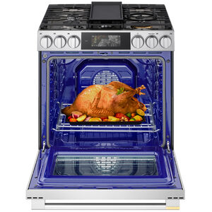 LG Signature 30 in. 6.3 cu. ft. Smart Air-Fry True European Convection Slide-in Gas Range with 5 Sealed Burners & Griddle - PrintProof Stainless Steel, , hires