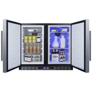 Summit 36 in. 5.8 cu. ft. ADA Compliant Side by Side Undercounter Refrigerator - Stainless Steel with Black Cabinet, , hires