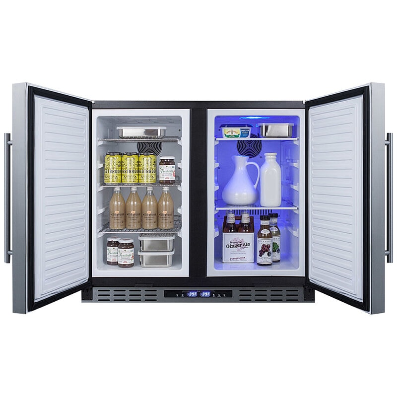 Summit 36 in. 5.8 cu. ft. ADA Compliant Side by Side Undercounter Refrigerator - Stainless Steel with Black Cabinet, , hires