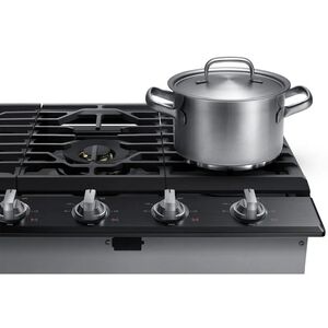 Samsung 36 in. 5-Burner Smart Natural Gas Cooktop with Griddle, Simmer Burner & Power Burner - Black Stainless, Black Stainless, hires