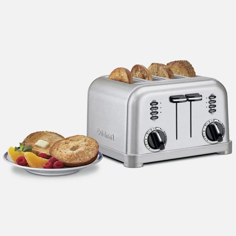 Full Stainless Steel Toaster 4 Slice, Long Extra-Wide Slots with