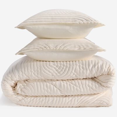 BEDGEAR Performance Duvet & 2pc Sham Set, Racetrack, Cream, King | BGB035460