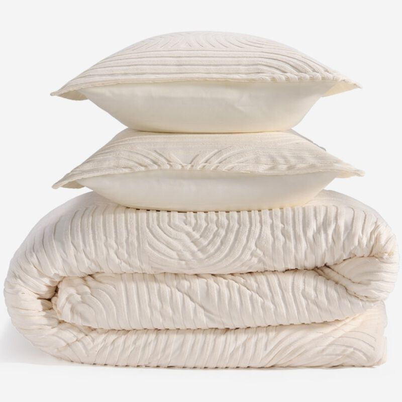 BEDGEAR Performance Duvet & 2pc Sham Set, Racetrack, Cream, King, , hires