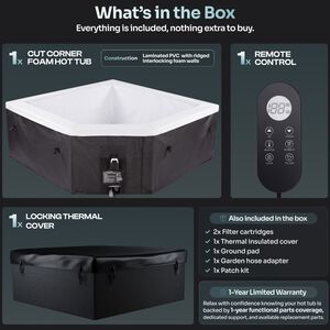 EZLIFE Cabo 4-5 Person Corner Cut Eco Foam Hot Tub, , hires