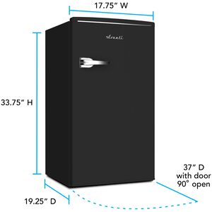 Avanti 18 in. 3.1 cu. ft. Mini Fridge with Freezer Compartment - Black, Black, hires