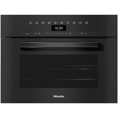 Miele VitroLine 24 in. 1.7 cu. ft. Smart Steam Electric Single Wall Oven with True European Convection - Obsidean Black | DGC7440OB