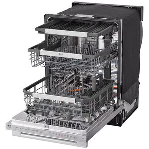 LG Studio 24 in. Top Control Flush-Mount Smart Dishwasher with 40 dBa Sound Level, 3rd-Rack & Dynamic Dry - PrintProof Stainless Steel, , hires