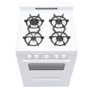 Premier 24 in. 2.9 cu. ft. Gas Range with 4 Sealed Burners - White, , hires