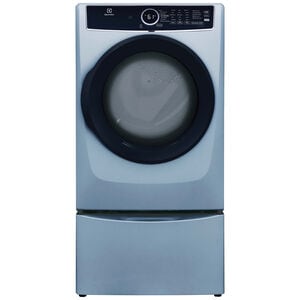 Electrolux 400 Series 27 in. 8.0 cu. ft. Stackable Gas Dryer with Luxury-Quiet Sound System, Sanitize Cycle, Steam Cycle & Sensor Dry - Glacier Blue, Glacier Blue, hires