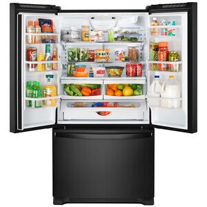 Whirlpool 33 in. 22.1 cu. ft. French Door Refrigerator with Internal Water Dispenser - Black, Black, hires