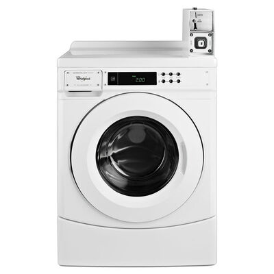 Whirlpool 27 in. 3.1 cu. ft. Commercial Front Load Washer with Factory-Installed Coin Drop - White | CHW9150GW