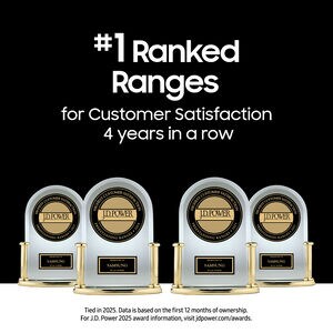 Samsung Bespoke 30 in. 6 cu. ft. Smart Air Fry True European Convection Slide-In Gas Range with 5 Sealed Burners & Griddle - White Glass, White Glass, hires