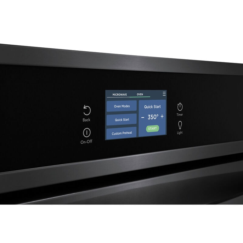 Frigidaire Gallery 27 in. 5.5 cu. ft. Steam Electric Microwave/Wall Oven Combo with True European Convection - Black Stainless, Black Stainless, hires