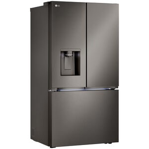 LG 36 in. 25.5 cu. ft. Smart Counter Depth French Door Refrigerator with Ice & Water Dispenser - PrintProof Black Stainless Steel, PrintProof Black Stainless Steel, hires