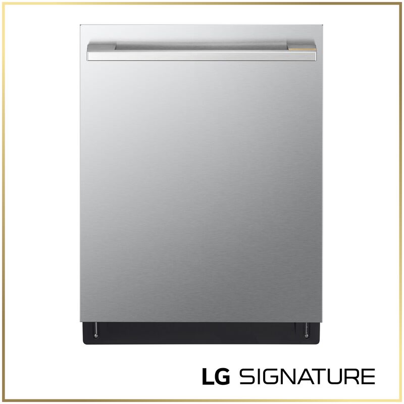 LG SIGNATURE 24 in. Top Control Flush-Mount Smart Dishwasher with 39 dBA Sound Level, 3rd-Rack & Dynamic Heat Dry with AOD - PrintProof Stainless Steel, , hires
