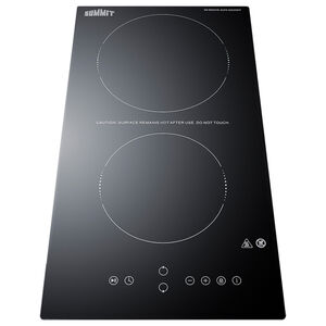 Summit 12 in. 2-Burner Electric Cooktop - Black, , hires