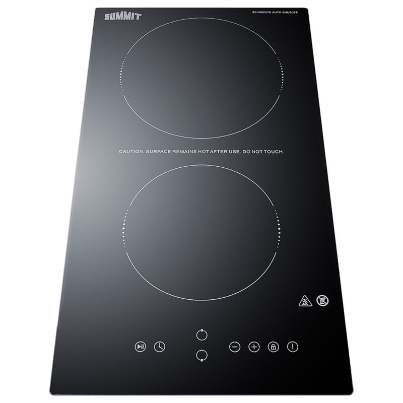 Summit 12 in. 2-Burner Electric Cooktop - Black, , hires