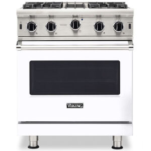 Viking 30 in. 4.0 cu. ft. Convection Oven Freestanding LP Gas Range with 4 Open Burners - White, , hires