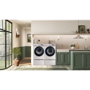 Samsung 27 in. 7.5 cu. ft. Smart Stackable Electric Dryer with Sanitize+, Steam Cycle & Sensor Dry - White, White, hires