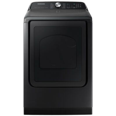Samsung 27 in. 7.4 cu. ft. Smart Gas Dryer with Sensor Dry, Sanitize & Steam Cycle - Brushed Black | DVG55CG7100V