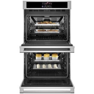 Monogram Statement Series 30 in. 10 cu. ft. Smart Top Control SpeedElectric Double Wall Oven with True European Convection - Stainless Steel, , hires