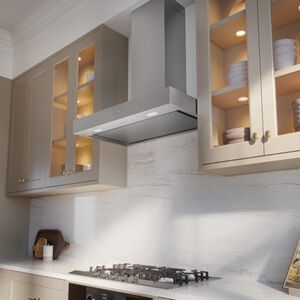 Zephyr 36 in. Ducted Chimney Style Range Hood with 600 CFM, 3 Fan Speeds & 2 LED Lights - Stainless Steel, , hires
