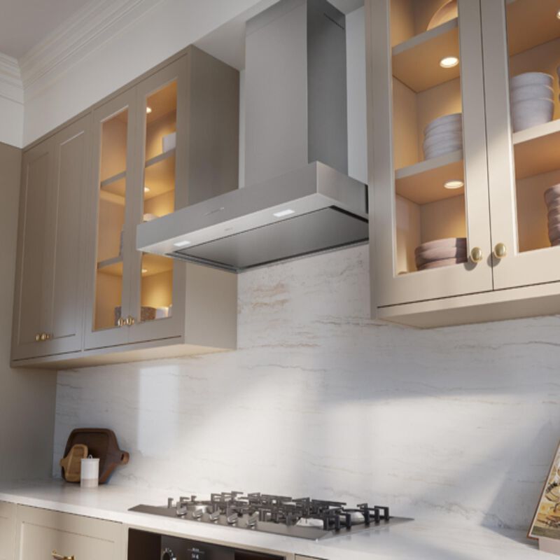 Zephyr 36 in. Ducted Chimney Style Range Hood with 600 CFM, 3 Fan Speeds & 2 LED Lights - Stainless Steel, , hires