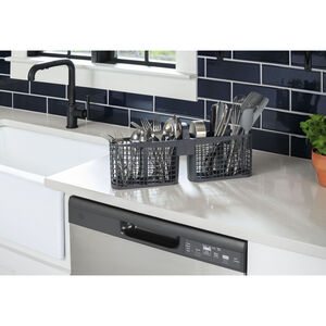 GE 24 in. Front Control Flush-Mount Dishwasher with 55 dBa Sound Level, Dry Boost & Pocket Handle - Bisque, Bisque, hires