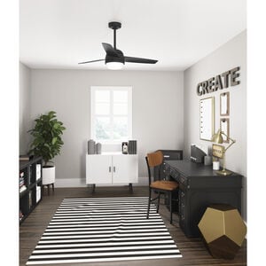 Hunter Midtown 48 in. Ceiling Fan with LED Light Kit and Handheld Remote - Matte Black, Matte Black, hires