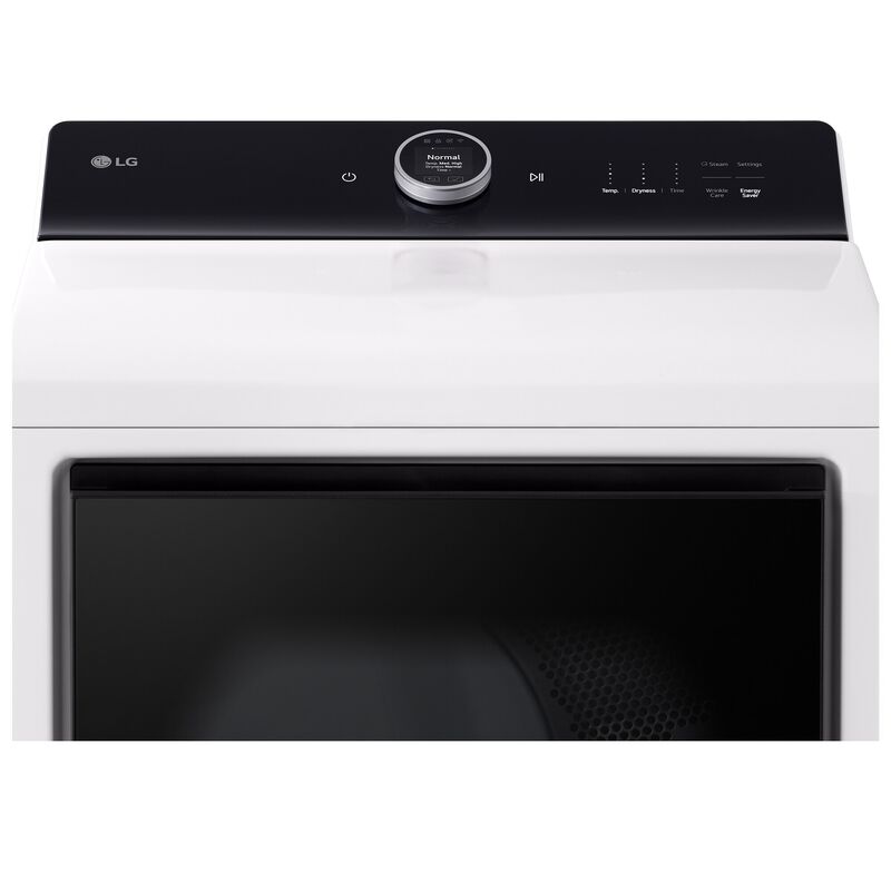 LG 27 in. 7.3 cu. ft. Smart Gas Dryer with EasyLoad Door, AI Sensor Dry, TurboSteam Technology, Sanitize & Steam Cycle - Alpine White, Alpine White, hires