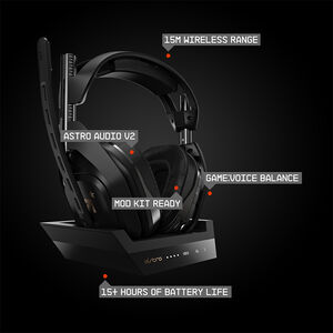 Astro Gaming A50 Wireless Stereo Headset + Base Station for Xbox Series X/S, Xbox One/PC (Black/Gold), , hires