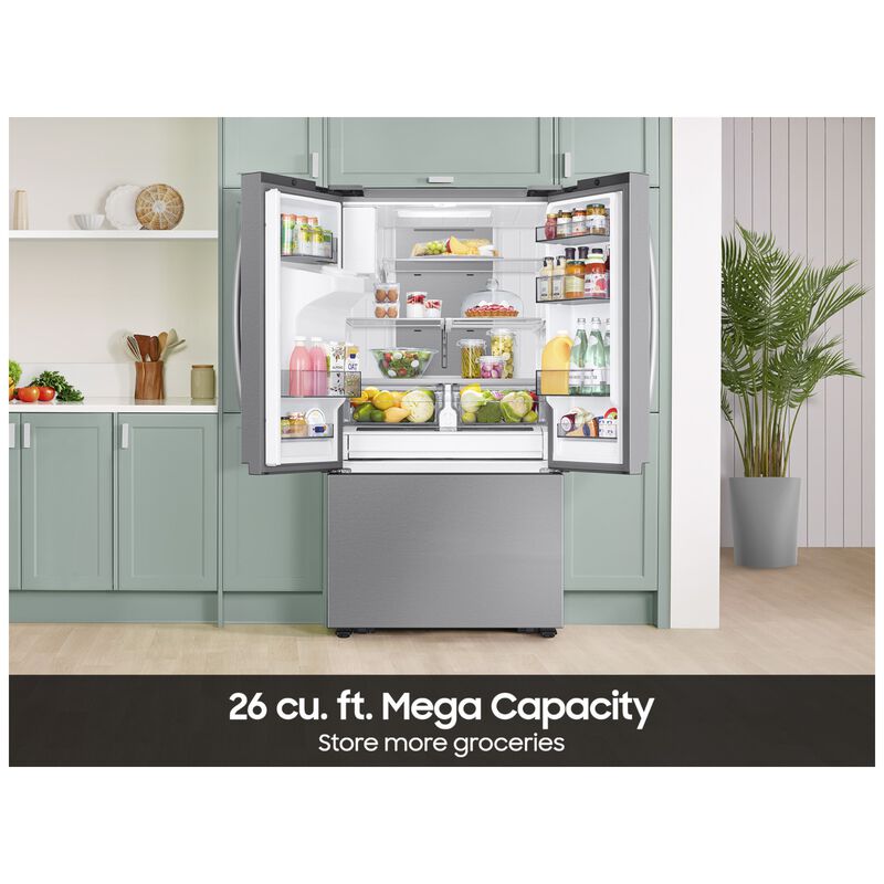 Samsung Bespoke 36 in. 25.5 cu. ft. Smart Counter Depth French Door Refrigerator with Ice & Water Dispenser - Fingerprint Resistant Stainless Steel, , hires