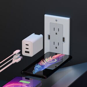 PhoneSuit - GaN USB-C/C/A Wall Charger - White, , hires