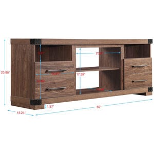 Manhattan Comfort Richmond 60" TV Stand with 2 Drawers & 4 Shelves - Brown, , hires