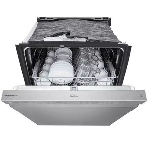 LG 24 in. Front Control Smart Dishwasher with 48 dBa Sound Level & Pocket - Stainless Steel, , hires