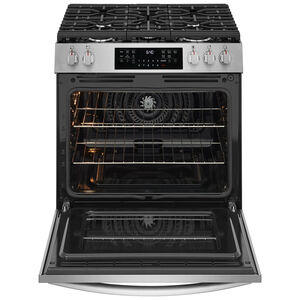 Frigidaire Gallery 30 in. 5.1 cu. ft. Air-Fry True European Convection Steam Gas Range with 5 Sealed Burners - Stainless Steel, , hires