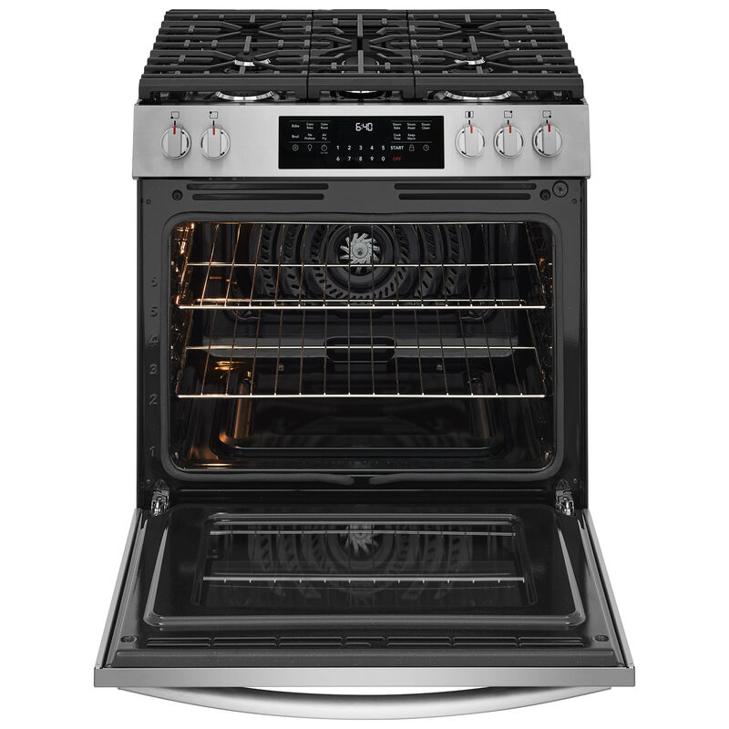 Frigidaire Gallery 30 in. 5.1 cu. ft. Air-Fry True European Convection Steam Gas Range with 5 Sealed Burners - Stainless Steel, , hires