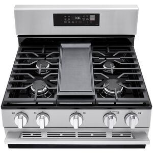 LG 30 in. 6.3 cu. ft. Smart Air Fry True European Convection Gas Range with 5 Sealed Burners & Griddle - Stainless Steel, , hires