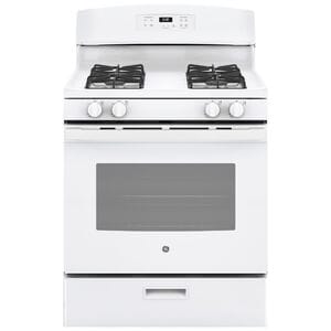 GE 30 in. 4.8 cu. ft. Oven Freestanding Gas Range with 4 Sealed Burners - White, White, hires