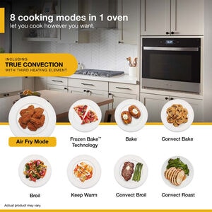 Whirlpool 27 in. 4.3 cu. ft. Smart Electric Single Wall Oven with True European Convection - Fingerprint Resistant Stainless, , hires