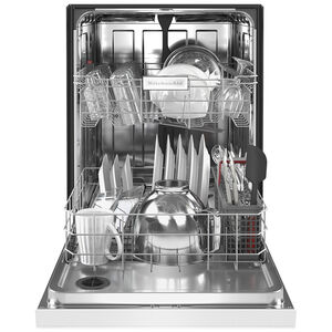 KitchenAid 24 in. Built-In Dishwasher with Front Control , 47 dBA Sound Level, 12 Place Settings, 5 Wash Cycles & Sanitize Cycle - White, White, hires