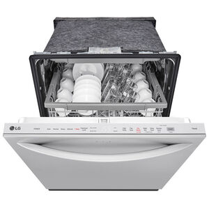 LG 24 in. Top Control Smart Dishwasher with 46 dBa Sound Level & 3rd-Rack - PrintProof Stainless Steel, PrintProof Stainless Steel, hires