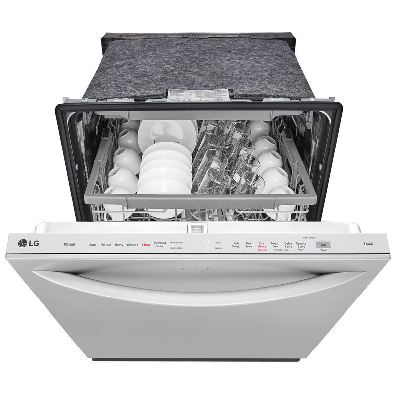 LG 24 in. Top Control Smart Dishwasher with 46 dBa Sound Level & 3rd-Rack - PrintProof Stainless Steel, PrintProof Stainless Steel, hires