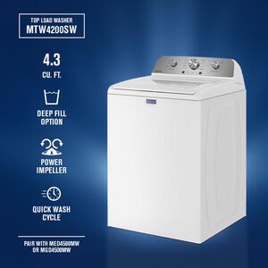 Maytag 27 in. 4.3 cu. ft. Top Load Washer with Sanitize with Oxi - White, , hires