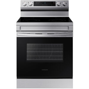 Samsung 30 in. 6.3 cu. ft. Smart Oven Freestanding Electric Range with 4 Smoothtop Burners - Stainless Steel, Stainless Steel, hires