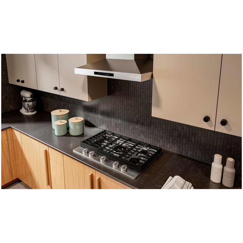 KitchenAid 30 in. 5-Burner Natural Gas Cooktop with Simmer Burner & Power Burner - Stainless Steel, , hires