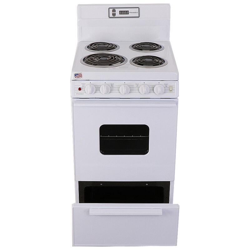 Premier 20 in. 2.4 cu. ft. Electric Range with Coil Burners - White, , hires