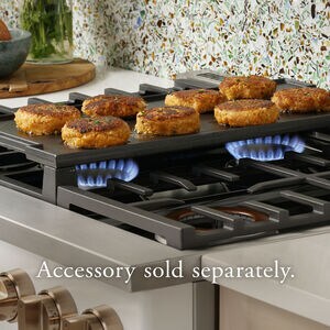 Cafe 36 in. 5.7 cu. ft. Smart Air Fry True European Convection Dual Fuel Range with 6 Sealed Burners - Matte Black, Matte Black, hires
