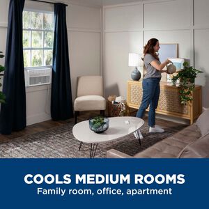GE 10,000 BTU Smart Energy Star Window Air Conditioner with 3 Fan Speeds, Sleep Mode & Remote Control - White, , hires
